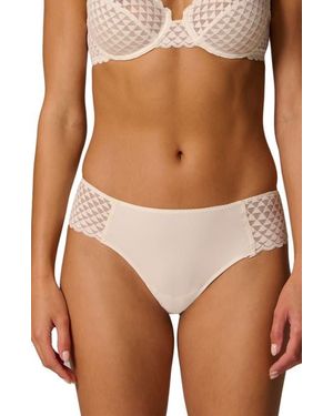 Simone Perele Subtile Lace Trim Boyshorts - Brown