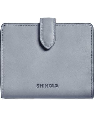 Shinola Small Leather Bifold Snap Wallet - Blue