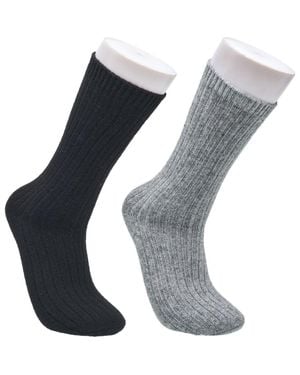 French Connection Cashmere Flat Crew Sock 2-Pack - Gray