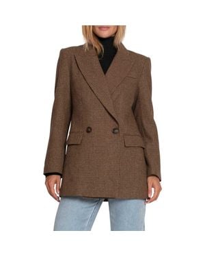 Belle & Bloom Big Brother Talk Double Breasted Blazer - Brown