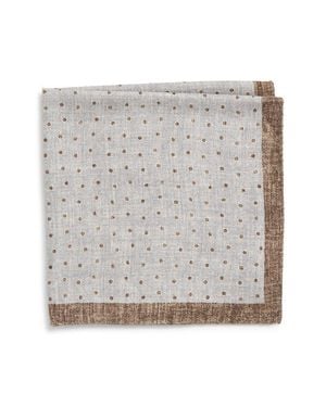 Jack Victor Thelon Dotted Silk Pocket Square - Gray