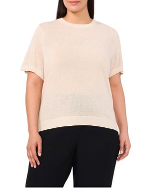Halogen® Short Sleeve Sweater - White