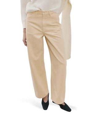 Mango Mid Rise Balloon Jeans - Natural