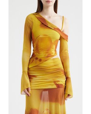 Feners Susurro Print Off The Shoulder Top - Yellow