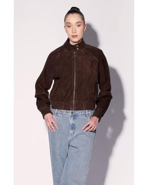 Walter Baker Bowie Suede Bomber Jacket - Brown