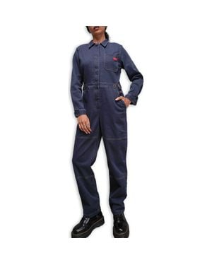 WILDFANG The Essential Denim Long Sleeve High Waisted Coverall - Blue
