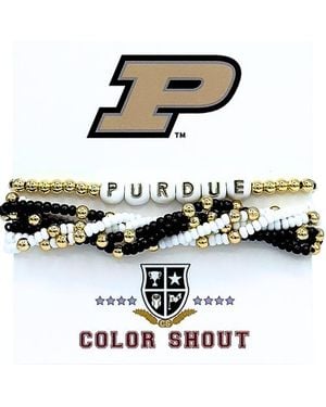 Color Shout Purdue Lucky 7 Bracelet Set - Metallic