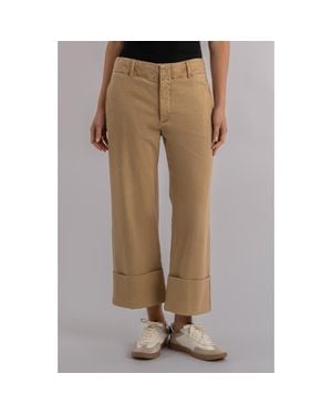 Kut From The Kloth Sienna High Waist Relaxed Straight Leg Twill Pants - Brown