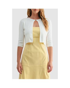 Mila + Mate Three-Quarter Sleeve Crop Bolero - Green