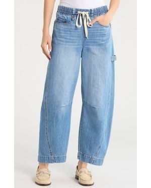 Blank NYC The Barrel Leg Drawstring Barrel Leg Jeans - Blue
