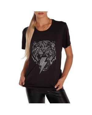 Lauren Moshi Wolf Stud Lightning Tiger Top - Black