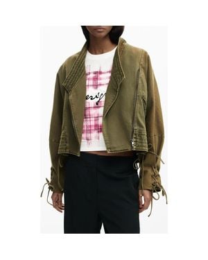 Desigual Cotton Twill Utility Jacket - Green