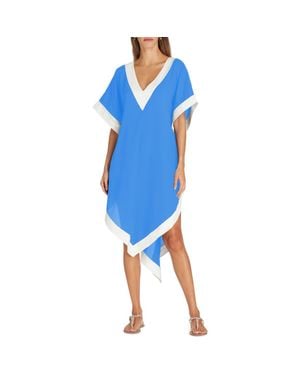 VALIMARE Aria High-Low Crepe De Chine Cover-Up Dress - Blue