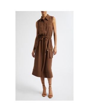 Ramy Brook Payton Sleeveless Shirtdress - Brown