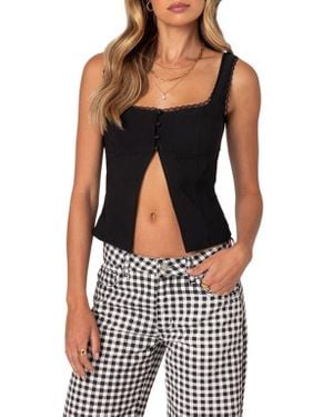 Edikted Odette Split Front Tank - Blue