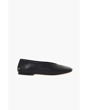 Anine Bing Ana Smooth Leather Flat - Black