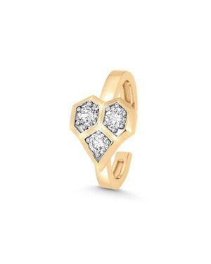 Sara Weinstock Honeycomb Heart Single Ear Cuff - White