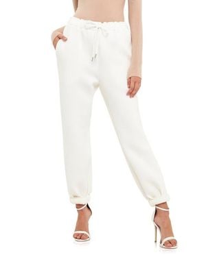 Grey Lab Drawstring Sweatpants - White