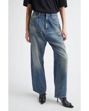 R13 Venti Baggy Wide Leg Jeans - Blue