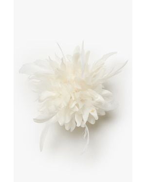 Helena Simon The Dahlia Duster Floral Brooch - White