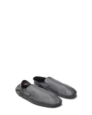 Mango Leather Loafer - Gray