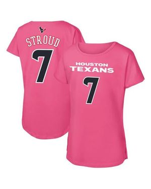 Outerstuff Girls Youth C.J. Stroud Houston Texans Player Name & Number T-Shirt - Pink