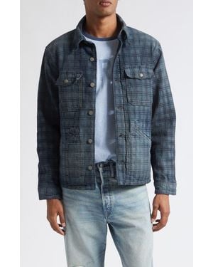 Ralph Lauren Plaid Jacquard Denim Overshirt - Blue