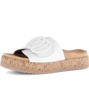 Gabor Platform Slide Sandal - White