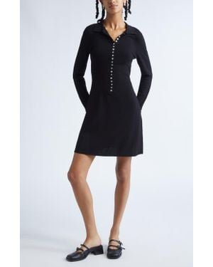 Sandy Liang Lori Long Sleeve Knit Dress - Black