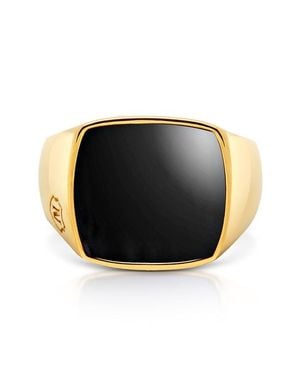 Nialaya Onyx Signet Ring - Black