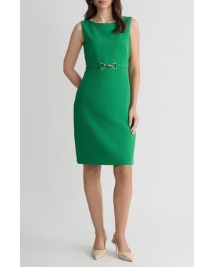 Kasper Belted Sheath Dress - Green