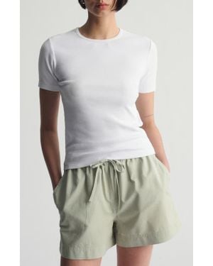 Brooklyn Industries Rib Stretch Cotton T-Shirt - Gray
