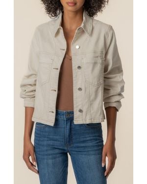 Kut From The Kloth Bailey Topstitch Detail Denim Jacket - Natural