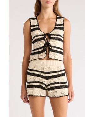 Elan Tie Front Cover-Up Vest - Black