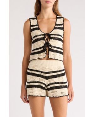 Elan Tie Front Cover-Up Vest - Black