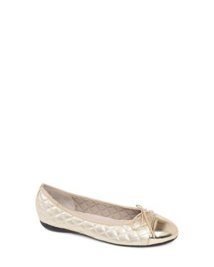 Paul Mayer Best Cap Toe Quilted Ballet Flat - Natural