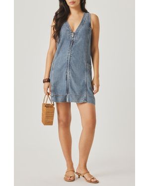 Splendid Lounge Zip Front Minidress - Blue