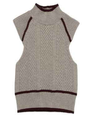 DELUC Joe Mock Neck Knit Vest - Gray
