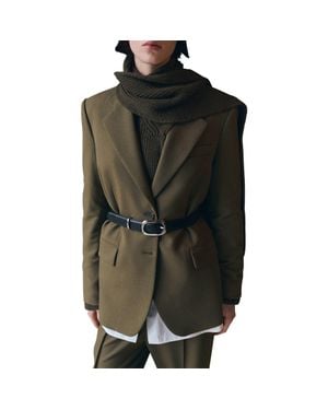 Mango Notch Collar Blazer - Green