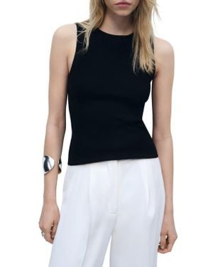 Mango Fitted Knit Tank - Blue