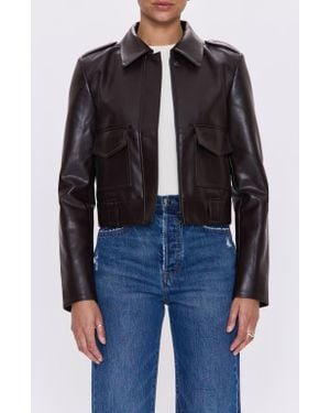 Pistola Bex Faux Leather Crop Jacket - Black