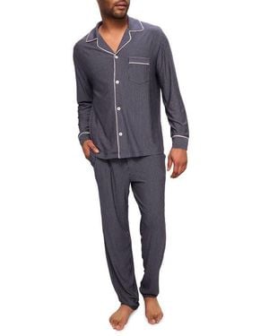 Eberjey William Print Stretch Tencel Modal Pajamas - Blue
