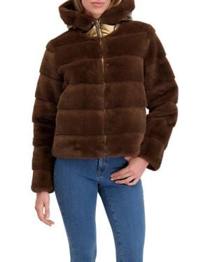 Lyla Grant Fur-Free Mink (Faux Fur) Reversible Parka - Brown
