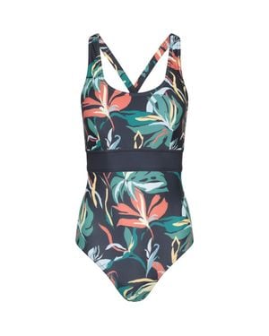 Mountain Warehouse Ladies Yamba Flowers One Piece Swimsuit Swim - Blue