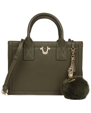 TRUE RELIGION Pom Dangle Modern Tote - Green