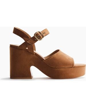 H&M Block-Heeled Platform Sandals - Brown