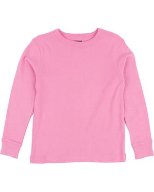 Leveret Kids Long Sleeve T-Shirt, 100% Cotton, Solid Colors - Pink