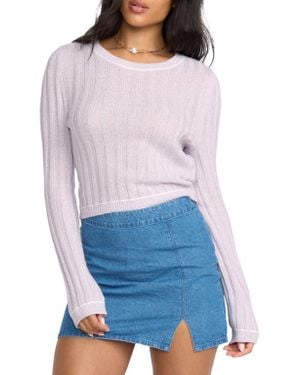 Billabong Clare Rib Crop Sweater - White