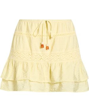 KITTENISH Ruffle Tie Waist Miniskirt - Yellow