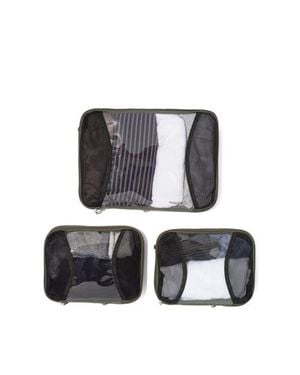 Baggallini 2 Medium 1 Large Compression Packing Cubes Travel Set - Gray